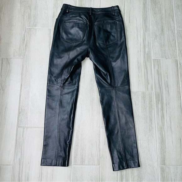 Gianni Bini  Black Genuine Leather Pants Size 2 - Picture 3 of 9